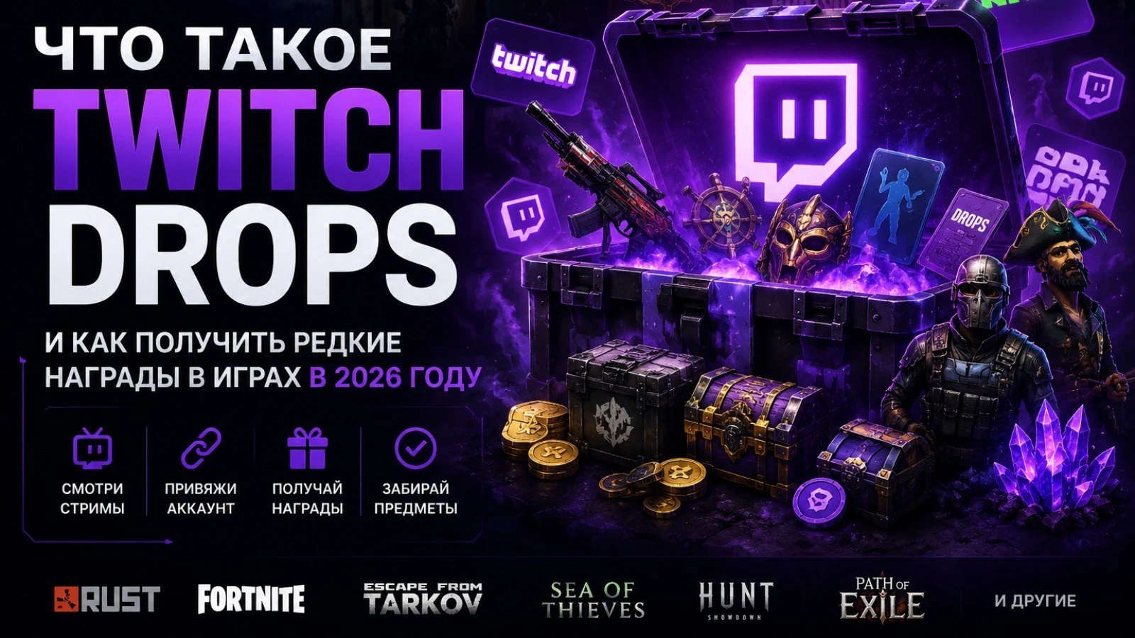 Что такое Twitch Drops и как получить редкие награды в играх в 2026 году